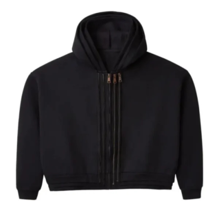 Raspberry Hills 3 Splice Zip-Up Black Hoodie